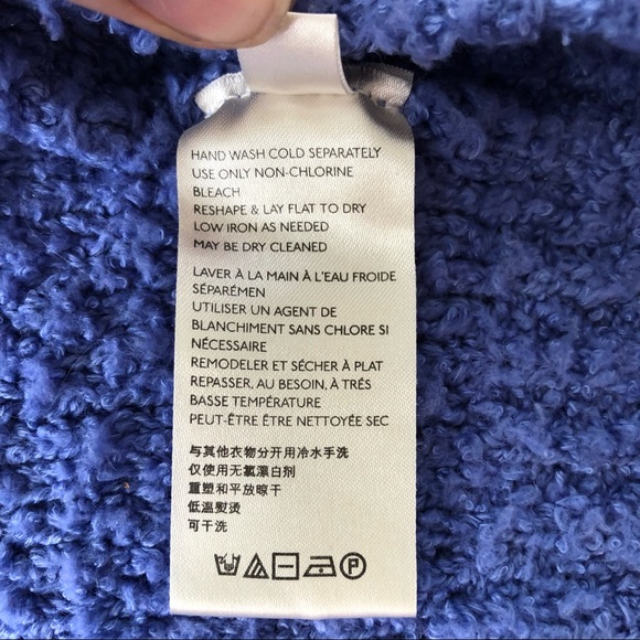 FREE PEOPLE • Finders Keepers Fuzzy Pullover Periwinkle Sweater V Neck SZ Small - Picture 6 of 16